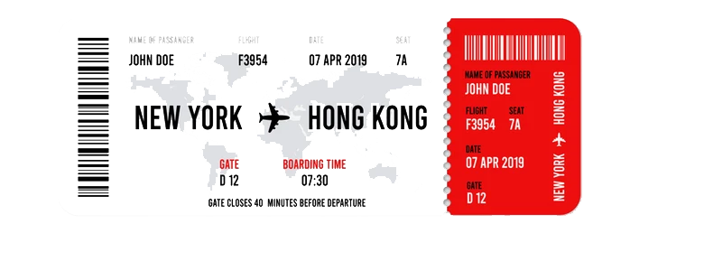 Flight itinerary prepared for a visa application